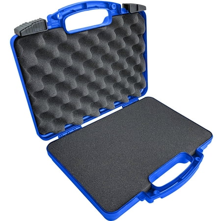 Blue Steel Protector: Rugged Royal Blue EPE Foam Handgun Pistol Storage Case 12x10x3 inches