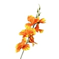 thumbnail image 4 of Dusknt Pack of 6 - Pack Flowers Artificial Orchid Plants Silk Flower Stems Vase Table Kitchen Home Garden Party Wedding Decoration (Orange), 4 of 7
