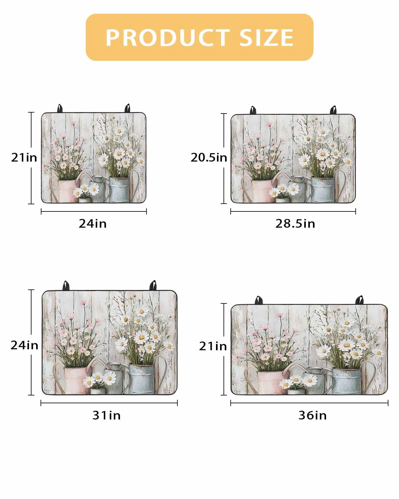 nqOlkjepod Large Induction Cooktop Protector Mat 24"x21", White Pink Floral Stove Top Covers for Electric Stove, Garden Floral Wildflower Wood Grain Stove Burner Cover Mats, Glass Top Stove Cover