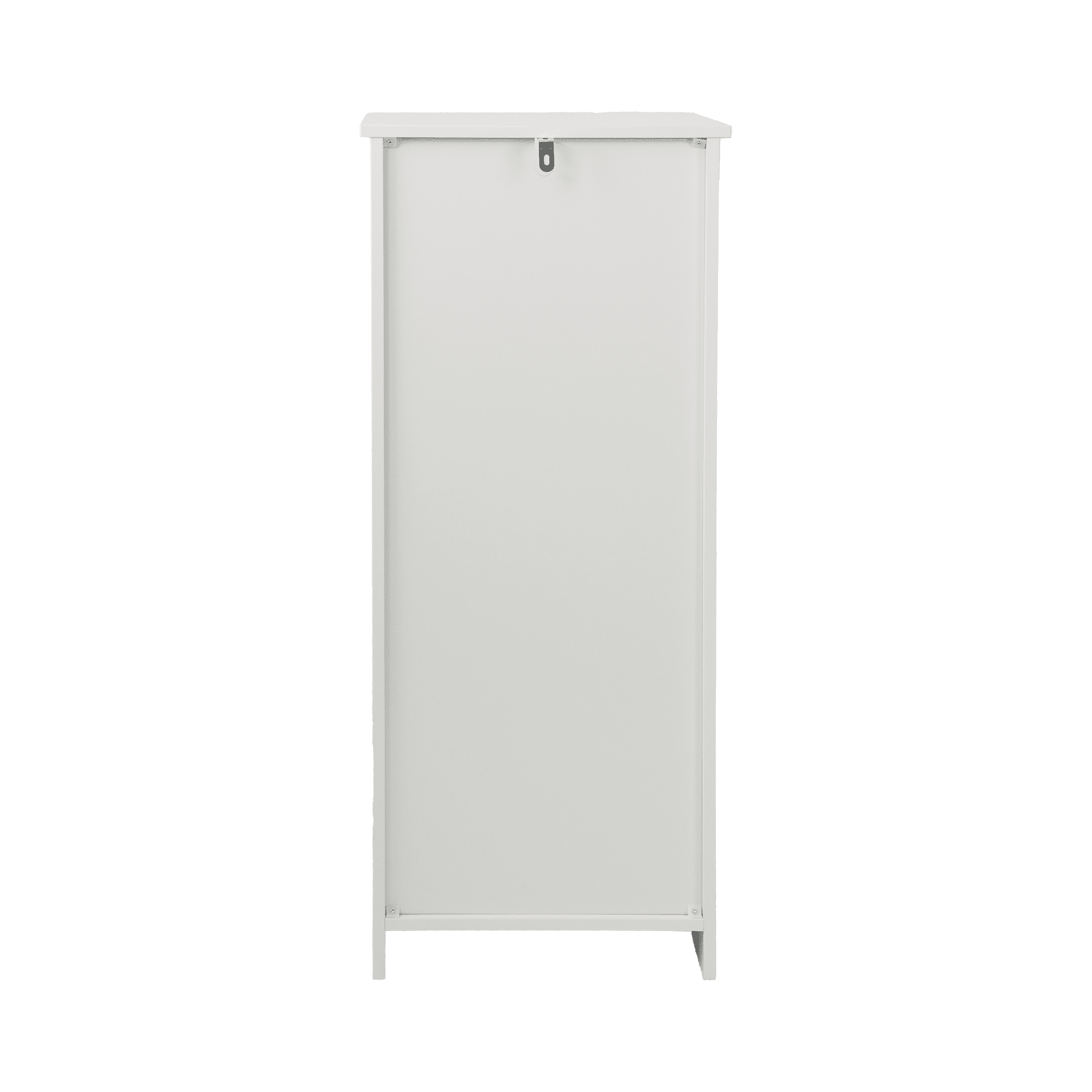 Leumius Bathroom Low Cabinet, Louvered Door Floor-Standing Bathroom Storage Cabinet, Multi-Layer Bathroom Storage Cabinet, White