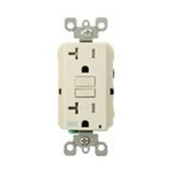 Leviton Tamper/Weather Resistant GFCI Receptacle, 20A, 125V, Light Almond