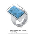 thumbnail image 5 of Vnox Stone Ring, Stainless Steel Silver Turquoise Ring, Chunky Rings for Women, 5 of 7