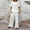 White, variant on Ladies Fashion Casual Elegant Loose Comfortable Button Solid Color Short Sleeved Top Split Pants Pant Suit Womens Hiking Clothes Tuxedo Pant Stylish Jumpsuits for Women Snowmobile Pants Women plus