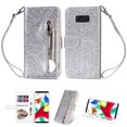 thumbnail image 1 of Case for FOXDOCK Samsung Galaxy S8 Glitter Zipper Wallet Case with Short Hand Strap, 1 of 4