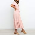 thumbnail image 5 of Lilgiuy Oversized Dress for Women Solid Short Sleeve Loose Ruffles Lacing Dress, 5 of 5