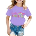 thumbnail image 3 of ibiyuan Kid Girls First Day Of School Shirt Casual Short Sleeve Back To School Shirts for Girls Cotton T-Shirt Bow Tee Top Classic Happy First Day Of Kindergarten, 3 of 5