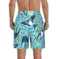 thumbnail image 3 of Disketp Men'S Swim Trunks Hawaiian Breathable Surf Beach Swimsuits Mesh Lining Beach Shorts With Pockets-Flying Swallows And Spring Flowers, 3 of 9