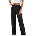 thumbnail image 2 of Wyongtao Women's Yoga Sweatpants Wide Leg Lounge Pajamas Pants Drawstring Workout Comfy Joggers Pants with Pockets,Black S, 2 of 5