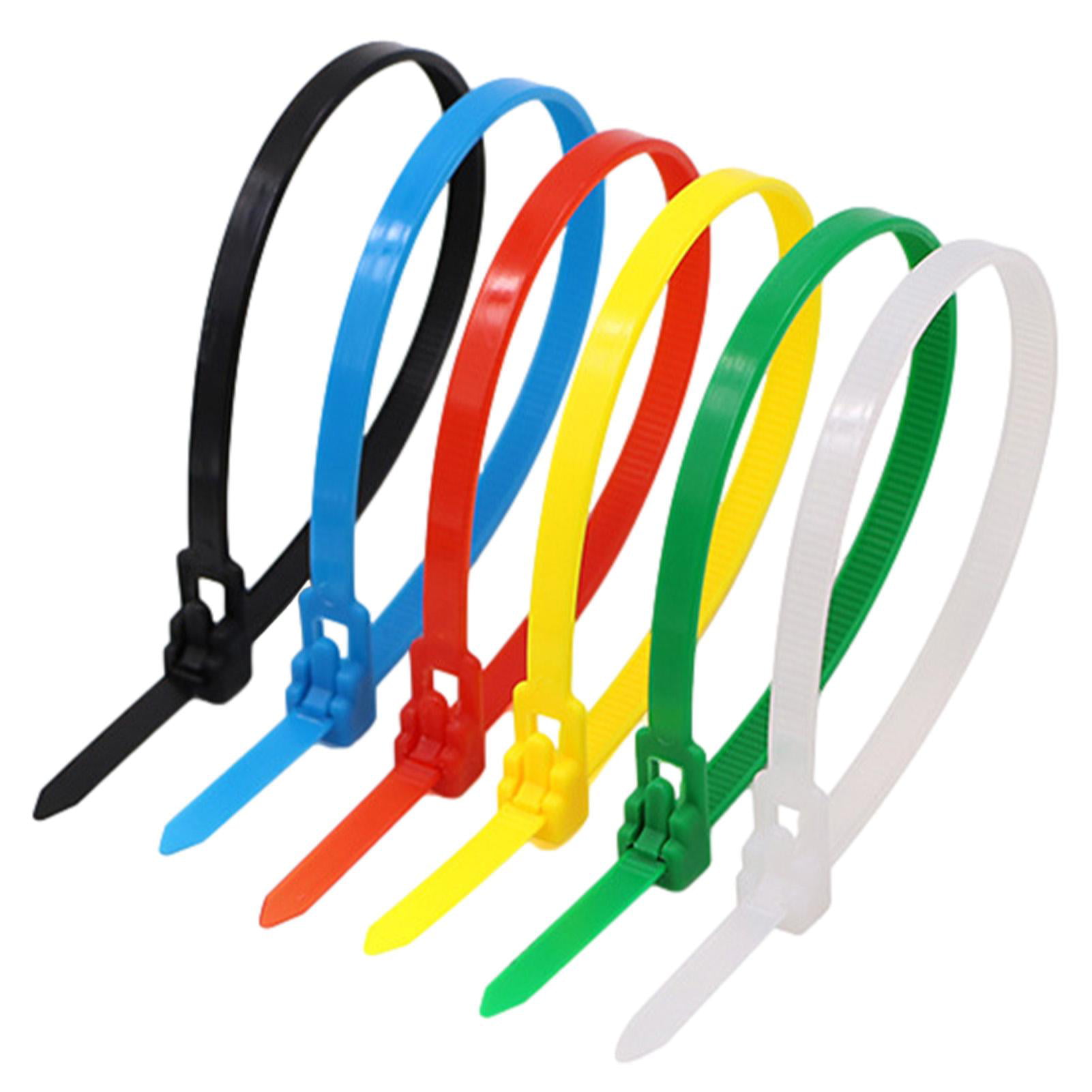 100Pcs Releasable Reusable Cable Ties Nylon Zip Tie Wraps Strong Cord Winder