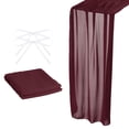 thumbnail image 1 of 10 Pies Chifón Mesa Camino, 28 x 120 Pulgadas Rústico Gasa Mantel Transparente Boda Mesa Camino para Boda Nupcial Fiesta Mesa Decoraciones, Borgoña, 1 of 6