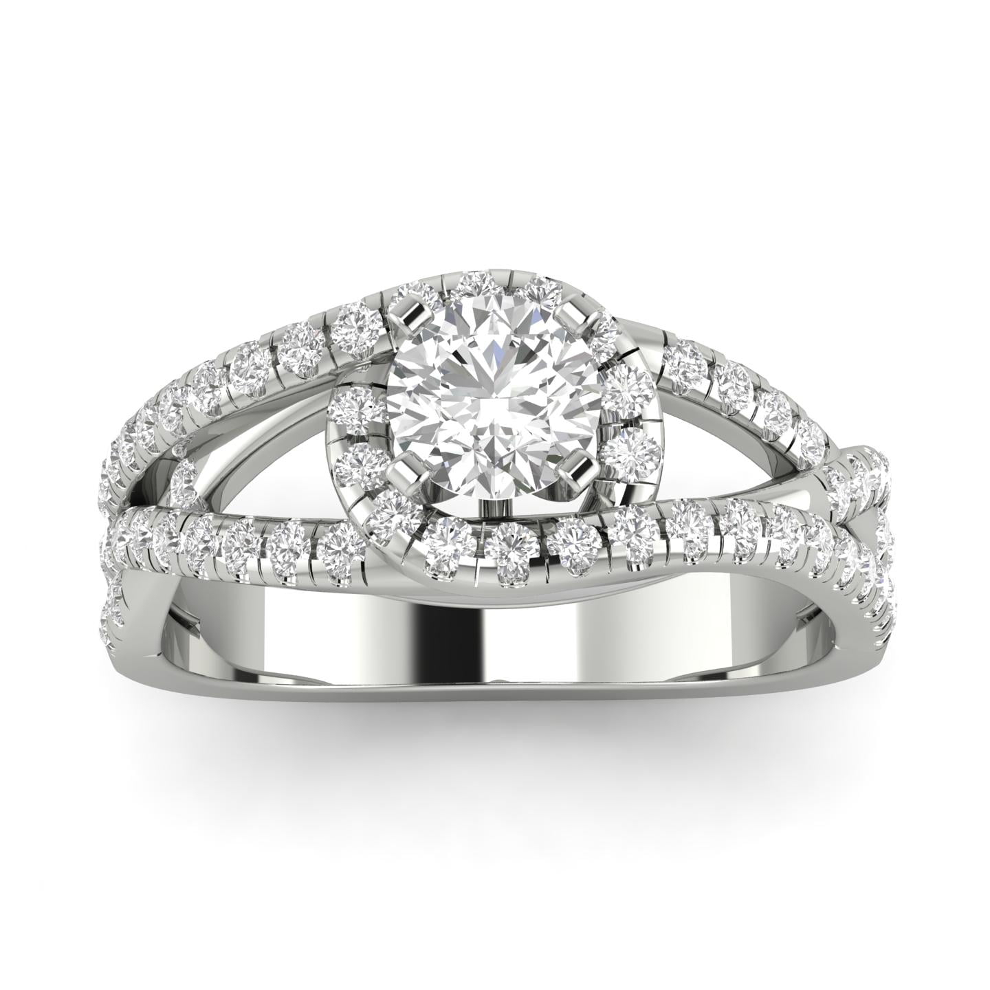 3/4ctw Diamond Halo Engagement Ring in 10k White Gold
