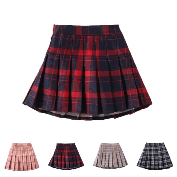 UJNDER Pleated Skirt Girls A Line Skirt Kids Pleated School Skirt Casual Tutu Skirt for Toddler Girls Children Fashion Skirt Girls Skirt Red,6-12 Months