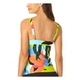 thumbnail image 2 of ANNE COLE Women's Multi Color Printed Stretch Adjustable Straps Lined Sweetheart Twist Front Underwire Tankini Swimsuit Top 38C 40B, 2 of 2