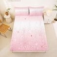 thumbnail image 5 of jejeloiu Pink Sparkling Star Pattern Full Size Sheets Kids,Dreamy Princess Style Bed Sheets For Girls,4 Pieces, 5 of 6