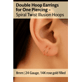 thumbnail image 2 of Sol and Venus LLC Double Hoop Earrings for Single Piercing, 1 Pair Rose Gold Filled Spiral Twist Lobe Cartilage Helix Hoop Earring Double Hoop Earrings for One Hole 10mm 22 GA, 2 of 12