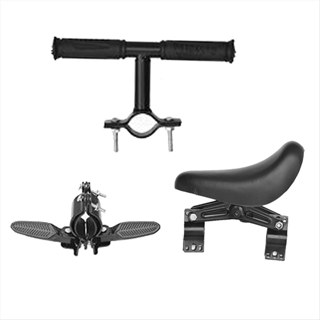 Asientos de Bicicleta Montados en la Parte Delantera con Manillar y Pedales para Niños Kits de Asientos de Bicicleta de Seguridad para Bebés y Niños