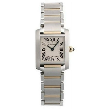 Cartier Women's 20mm Steel Bracelet & Case S. Sapphire Swiss Quartz White Dial Analog Watch W51007Q4