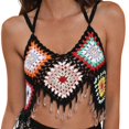 thumbnail image 1 of Ropa de playa para niñas y mujeres, pareo de verano de ganchillo con borlas, fácil de guardar. Camiseta sin mangas, 1 of 5