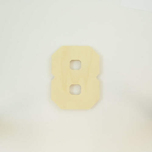 Package of 1, 18 Inch X 1/2" Baltic Birch "8" Plywood Numbers In The Collegiate Font | Thick For Art & Craft Project, Made in USA