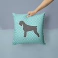 thumbnail image 2 of Carolines Treasures BB3773PW1414 Giant Schnauzer Checkerboard Blue Fabric Decorative Pillow, 2 of 4