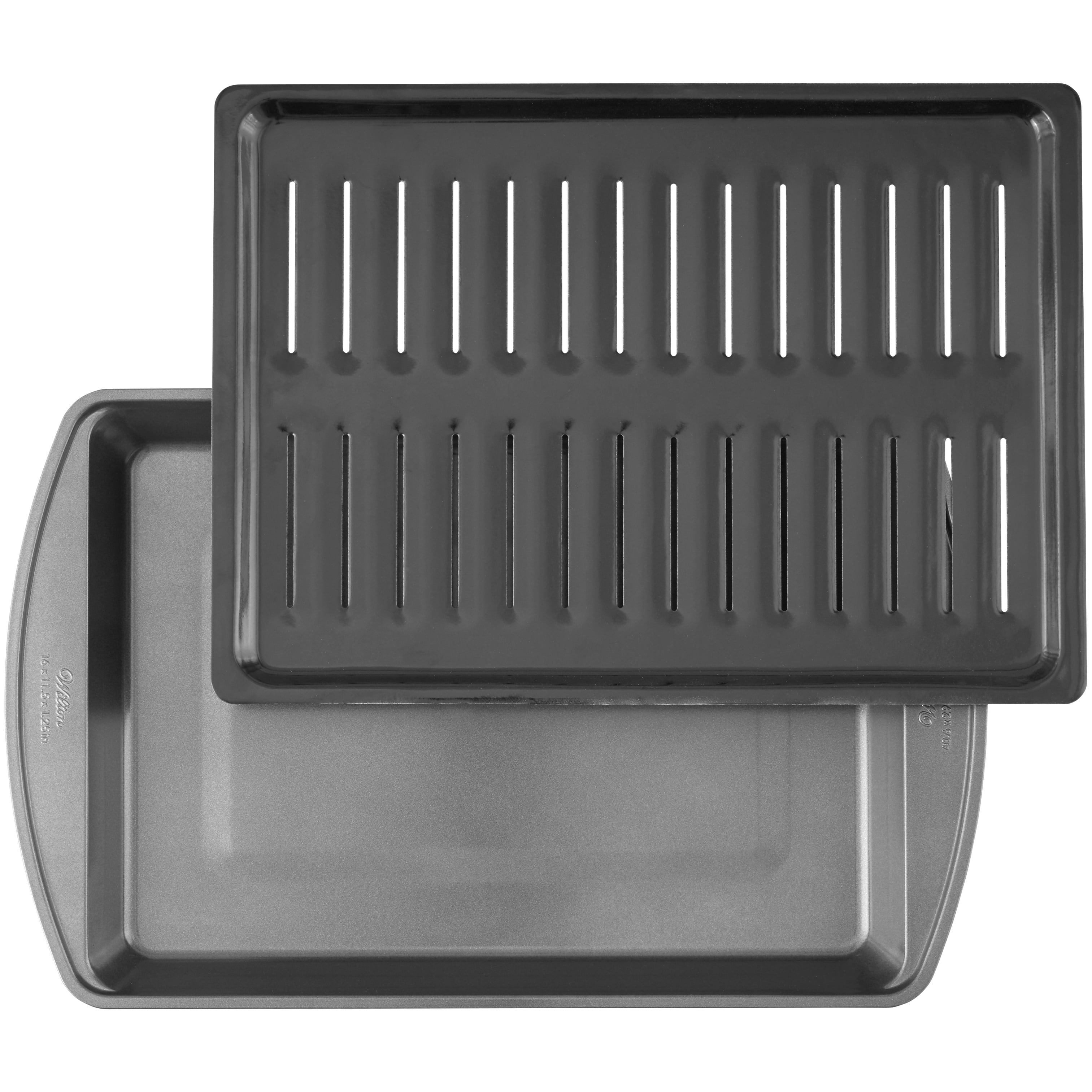 Wilton Perfect Results Premium NonStick Bakeware Large Broiler Pan Set, 11.5 x 16 in.