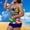 A33 Blue, variant on Tankini Sets for Women Plus Size Padded V Neck Cami Top with Boyshorts Two Piece Bathing Suits Floral Print Tummy Control Swimwear Modest Full Coverage Beachwear