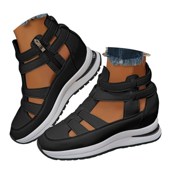 Mostsola Womens Platform Wedge Sandals Closed Toe Walking Shoes Summer Hollow out High Top Boots