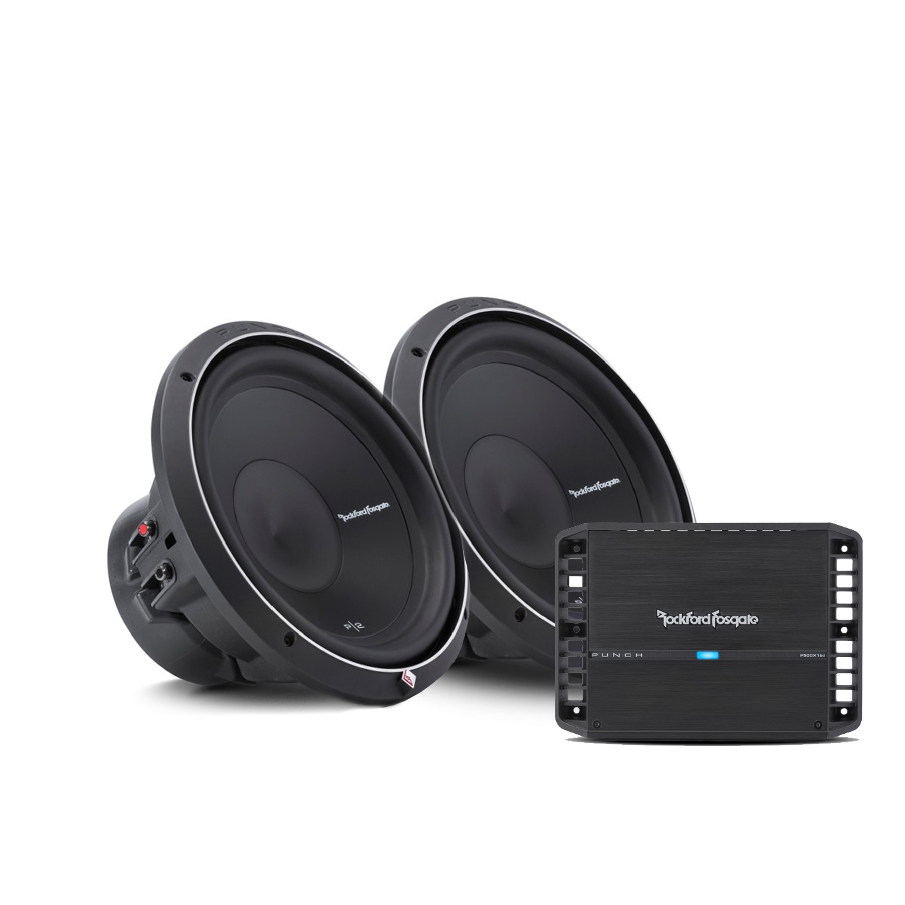 Rockford Fosgate P500X1BD Mono Amplifier w/ P2D412 (pair) 12" Punch