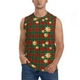 thumbnail image 2 of Picia Checkered With Golden Stars mens Cotton Tank Undershirts , Moisture-wicking Ribbed Tanks, Lightweight Cotton Tank Undershirts-Small, 2 of 8