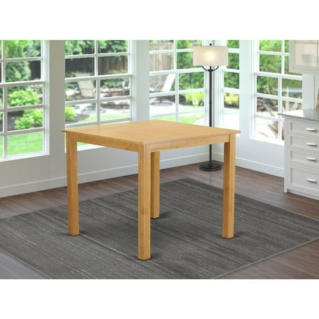 Square Counter Height Table - Natural Oak Finish - Self-Storing Leaf - Kitchen Dining Table