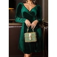 thumbnail image 4 of Robe en Velours pour Femmes, Robe de Soirée Élégante, Robe cocktail à Manches Longues, Robe d'Hiver, 4 of 6