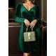 thumbnail image 4 of Vestido de terciopelo para mujer, elegante vestido de noche, vestido de cóctel de manga larga, vestido de invierno., 4 of 6