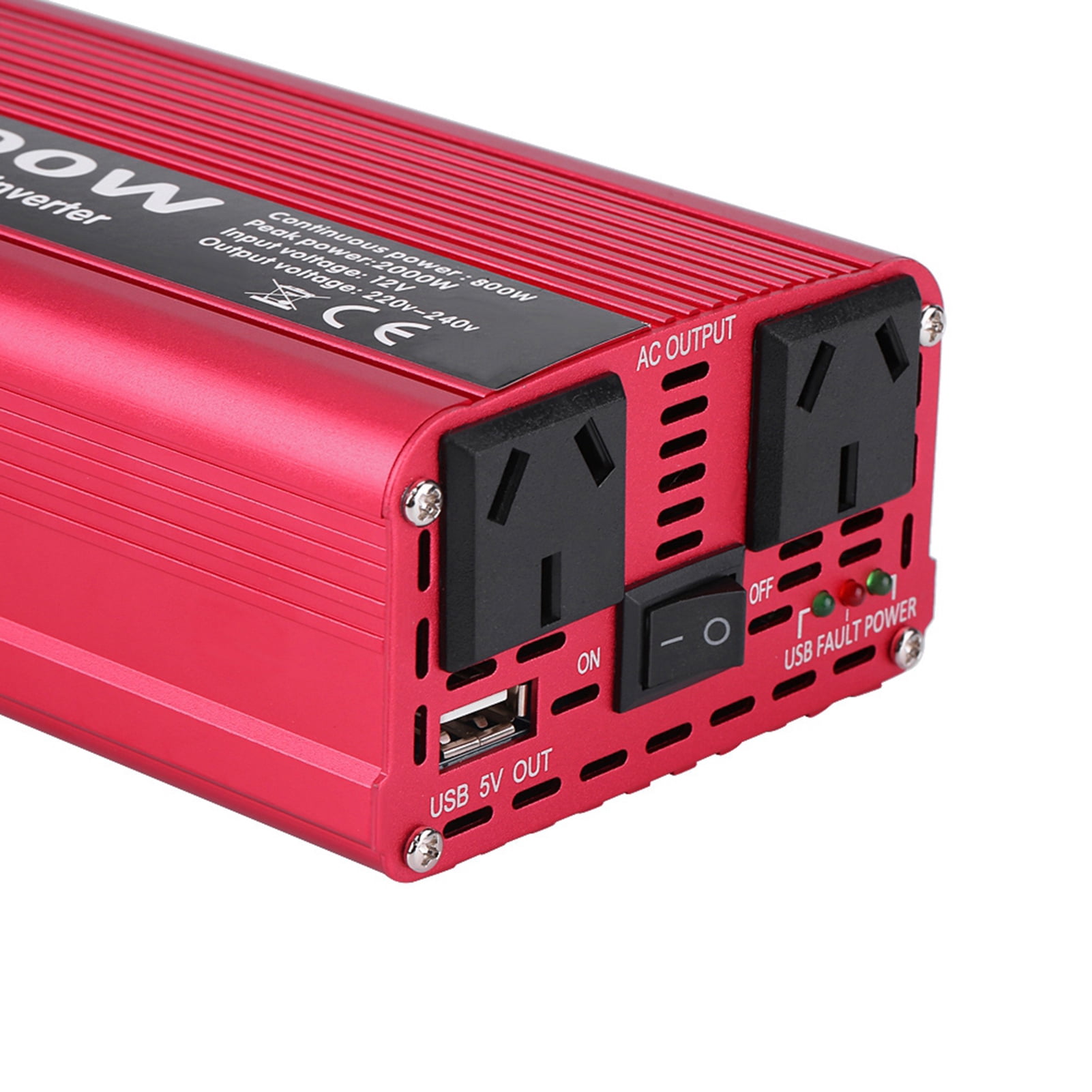 Dual Outlets Power Inverter,Power Inverter,2000W DC 12V to AC 110V Power Inverter Converter W/ Dual Outlets for Home Car Outdoor Use