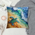 thumbnail image 2 of Orinice Turtle Wave Beach Graphic Decorative Pillow Cover for Home Couch Living Room Bed 24x24in, 2 of 5