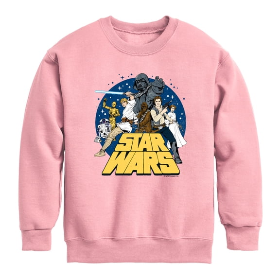 Star Wars - Retro Group - Youth Boys Crew Fleece Sweatshirt