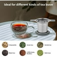 thumbnail image 7 of Tea Infuser Strainers, Stainless Steel Loose Leaf Tea Strainer Steeper with Heat-Resistant Double Handles, Extra Fine Mesh Ball Infusers with Diffuser Holder for Mugs, 7 of 7