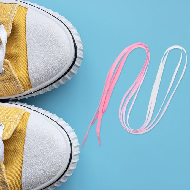 HAMPPLIES 1Par Cordones Largos De Poliéster Para Deportivos Y Casuales Color Rosa Degradado