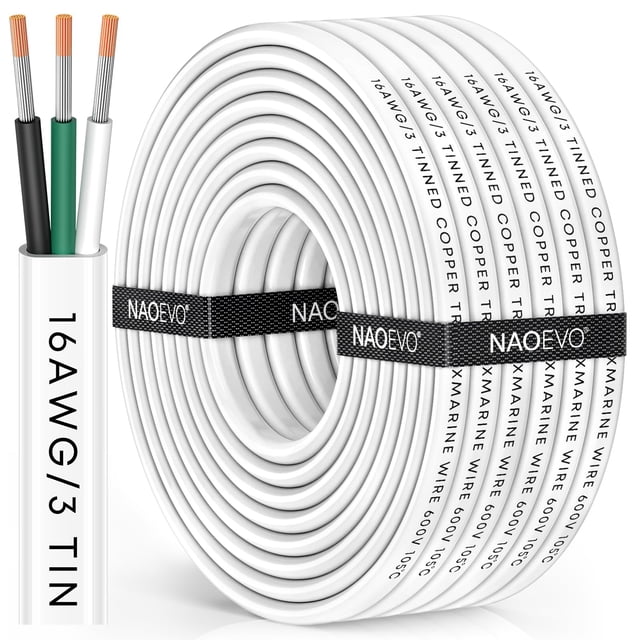 Cable Marino NAOEVO 16 AWG 9 m Triplex Impermeable