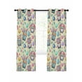 thumbnail image 7 of Easter Gnomes Eggs Blackout Curtains for Bedroom, Bunny Ears Spring Flowers Country Yellow Thermal Insulated Kitchen Drapes with Grommets, Light Blocking Window Treatment, 2 Panels 52" x 90", 7 of 7