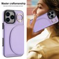 thumbnail image 5 of for iPhone 16e Wallet Case with Card Holder Women Men, Flip PU Leather Kickstand Shockproof Protective Phone Cover Magnetic Clasp 360 Rotation Ring Stand for iPhone 16e, Purple, 5 of 7