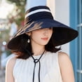 thumbnail image 2 of WEIYLL Women Sun Hat Wide Large Brim Zipper Drawstring Fully Light Blocking Foldable Drawstring Headwear Cap, 2 of 4