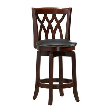 Boraam Cathedral 24 in. Swivel Counter Stool - Dark Cherry