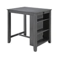 thumbnail image 2 of Ham 36 Inch Counter Height Small Dining Table with Shelves-USB Port-Gray, 2 of 6