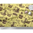 thumbnail image 3 of Soimoi Rayon Crepe Fabric Burger,Cupcake & Cups Decor Fabric Printed Yard 46 Inch Wide, 3 of 3