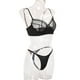 thumbnail image 2 of Conjunto de ropa interior sexy para mujer, pestañas de malla, sujetador de encaje, ropa interior, regalo, negro, S seitruly XX000055-01, 2 of 7