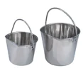 thumbnail image 5 of 25 Pail Feed and Water Bucket Bulk Packs Flat Sided Stainless Steel Farm Kennel (1 Quart), 5 of 8