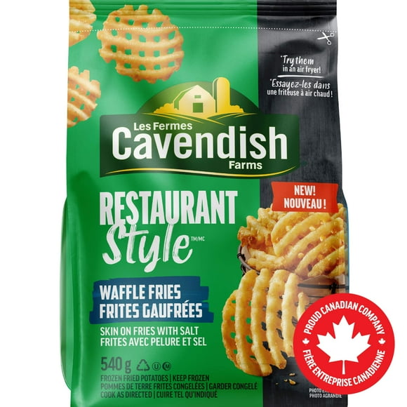 Cavendish Farms Restaurant Style Waffle Fries | Made in Canada | Proud Canadian Company, 540g