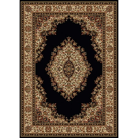 - Vitaly Rafiqi Area Rugs - 1595 Traditional Oriental Black Italian Bordered Medallion Floral Rug