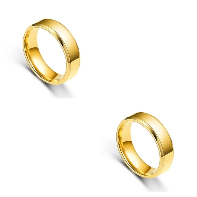 Sonducket Anillo de banda Unisex, pareja escolar, joyería de mano estética nupcial, fecha, noche, novio, novia, regalos, accesorios, talla dorada 10 Type2 NO2 Sonducket CBP222554