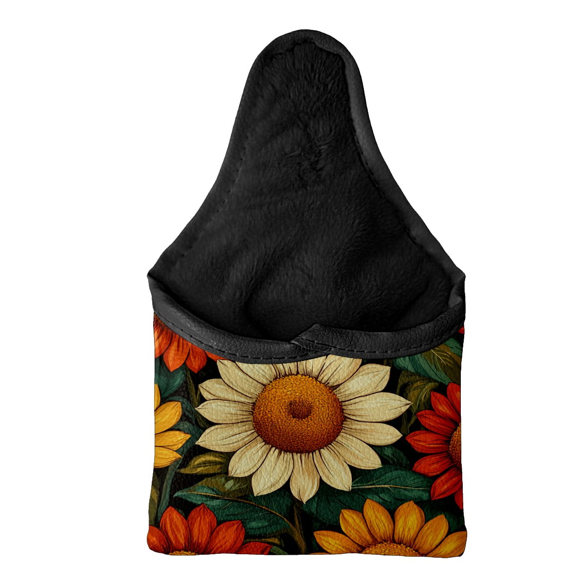 Golf Mallet Putter Cover Premium Leather Golf Putter Head Cover with Magnetic Closure Golf Cover for Men and Women Sunflower